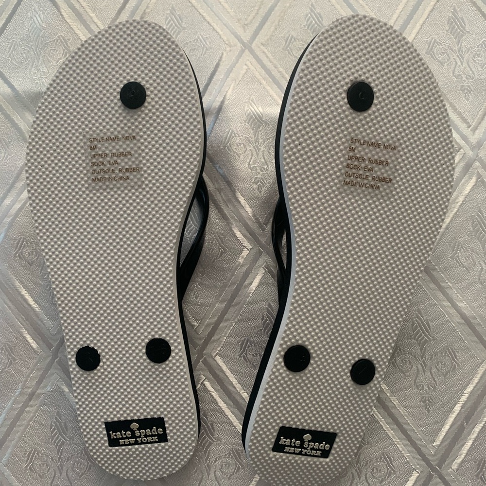 SOLD-Kate Spade Black and White Polka Dot Sandals-8M - Picture 2 of 6